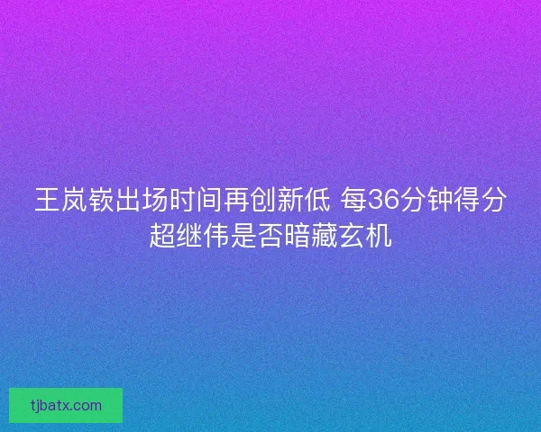王岚嵚出场时间再创新低 每36分钟得分超继伟是否暗藏玄机