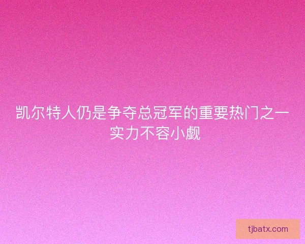 凯尔特人仍是争夺总冠军的重要热门之一 实力不容小觑