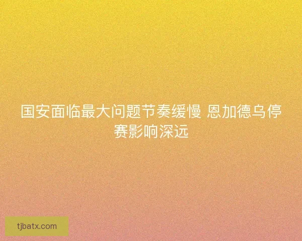 国安面临最大问题节奏缓慢 恩加德乌停赛影响深远