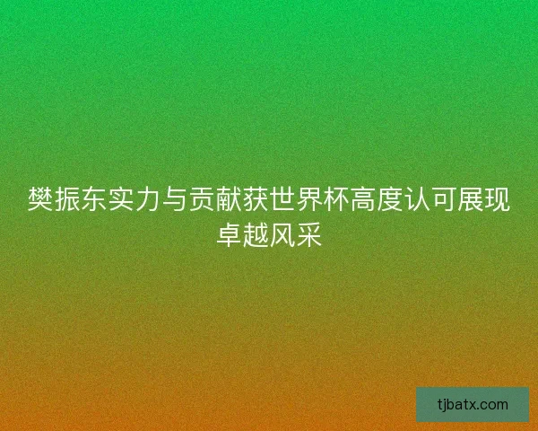 樊振东实力与贡献获世界杯高度认可展现卓越风采 樊振东实力与贡献获世界杯高度认可展现卓越风采